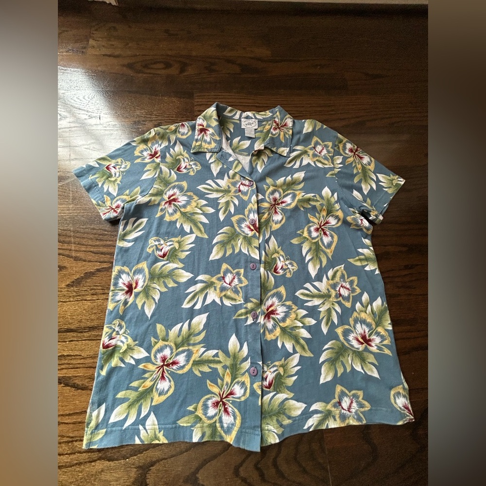 Designers Originals Green and White Floral Shirt